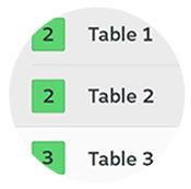 Easily view table and seating availability.